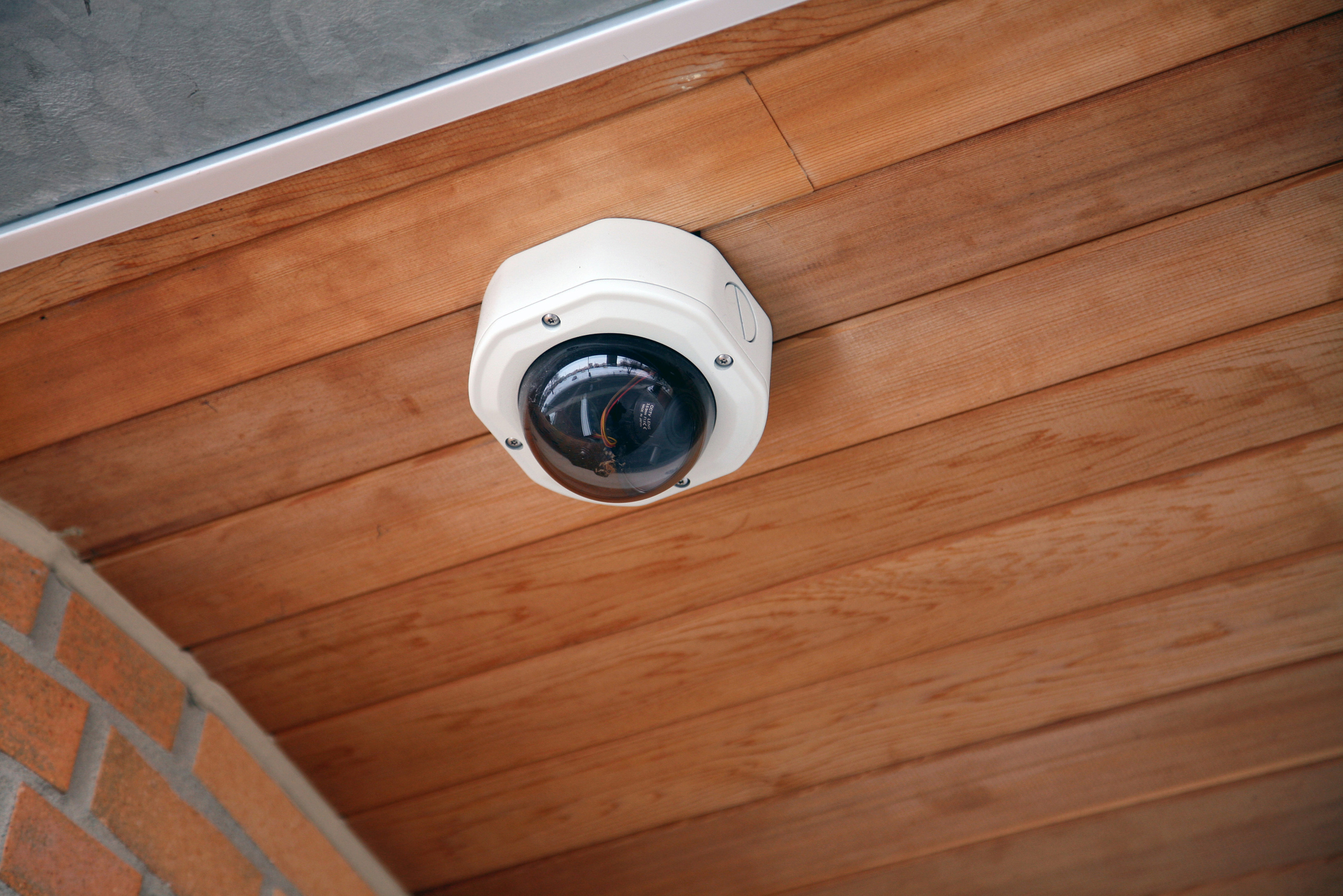 Surveillance Dome Camera On Ceiling 